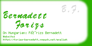 bernadett forizs business card